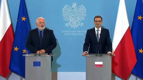 Frans Timmermans na wspólnej konferencji z premierem Mateuszem Morawieckim