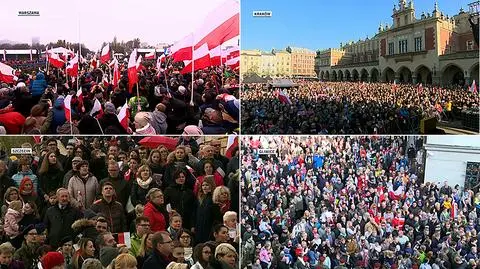 Polacy poprzez odśpiewanie hymnu uczcili stulecie odzyskania niepodległości 