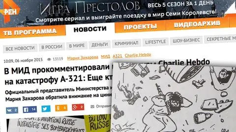 "Charlie Hebdo" szydzi z katastrofy airbusa na Synaju