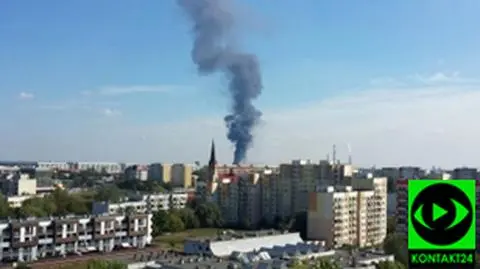 Pożar składowiska starych lodówek