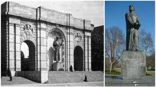 Pomnik Wdzięczności stał w miejscu obecnego cokołu Mickiewicza