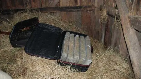 16 kilogramów marihuany w walizce ukrytej w sianie