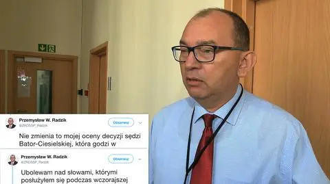 Sędzia Przemysław Radzik wyraził ubolewanie za wypowiedź dla Faktów TVN