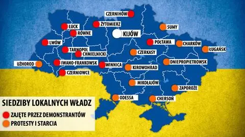 Bastion poparcia dla Janukowycza upada? Protesty na całej Ukrainie 
