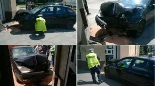 Rozpędzony samochód uderzył w budynek