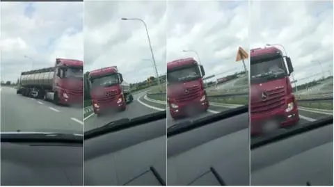 Autostradowy węzęł był zablokowany przez blisko 10 minut