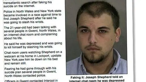 Udawane samobójstwo w internecie