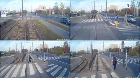 Poznań: tramwaj omal nie potrącił pieszej w słuchawkach