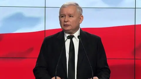 Jarosław Kaczyński na wtorkowej konferencji prasowej 