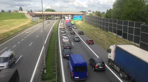10-kilometrowy korek na obwodnicy Krakowa