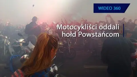 Motocykliści uczcili pamięć Powstańców. Nagranie z kamery 360 stopni