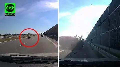Groźny wypadek na A2 zarejestrował jeden z kierowców