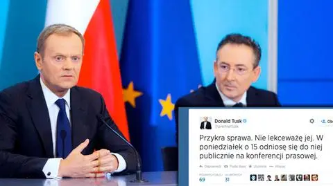 "Przykra sprawa. Nie lekceważę jej". Tusk o "politycznym dealu" Sienkiewicza i Belki