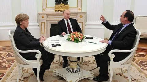 Merkel i Hollande odwiedzili Putina w lutym. Na nagraniu pomoc humanitarna dla żołnierzy w obwodzie ługańskim