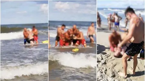 Pijany chciał wejść do wody. Nie pozwolili mu ratownicy i plażowicze