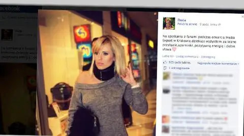 Doda w kołnierzu ortopedycznym na spotkaniu z fanami