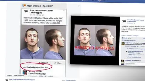 Przestępca polubił na Facebooku własny list gończy