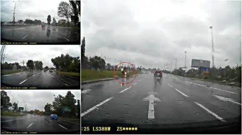 Szarżował w deszczu. Skończyło się koziołkowaniem samochodu