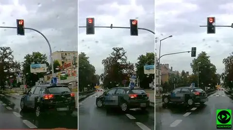 Poznań: Było czerwone światło, "elka" i tak skręciła w lewo