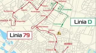 Schemat tras autobusów na czas remontu