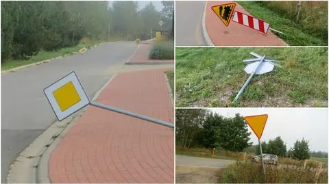 Skoki: wandale zniszczyli 15 znaków drogowych
