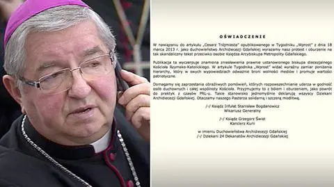 Księża bronią abp. Głódzia: "Atak na niego to powrót do czasów PRL"