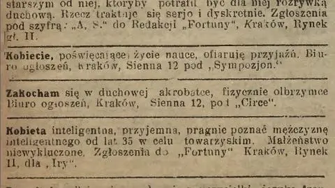 Tak szukano przed laty drugiej połówki