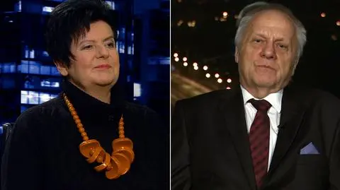 Joanna Senyszyn (SLD) i Stefan Niesiołowski (PO) w "Kropce nad i" w TVN24