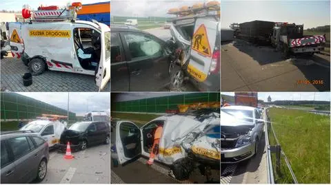 GDDKiA: Co miesiąc ktoś wjeżdża w autostradowych drogowców