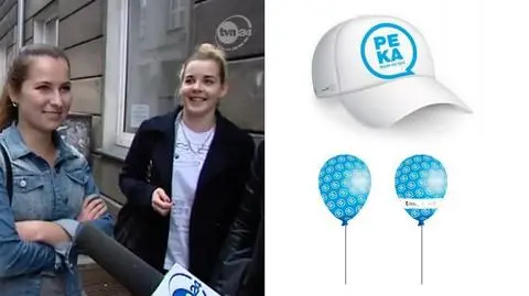 Czapeczki i koszulki dla pasażerów. Czy ktoś to założy? 