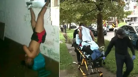 13 godzin głową do dołu. Zapomniał klucza i utknął w oknie