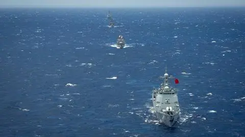 Chiński okręt podczas ćwiczeń RIMPAC