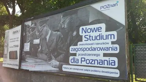 Protestują przeciwko galeriom handlowym. Na billboardzie użyli Hitlera