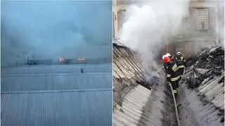 Płonął dach hali