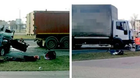 Kierowca srebrnego (?) auta zepchniętego przez tir poszukiwany