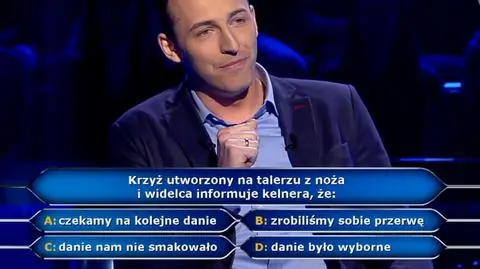 "Milionerzy". Krzyż z noża i widelca. Pytanie o savoir-vivre