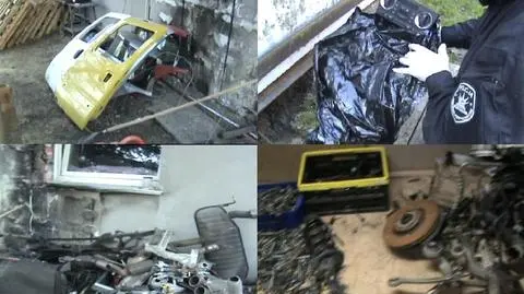 Części samochodów w dziurze pod garażem. 
Krakowska policja zlikwidowała "dziuplę"