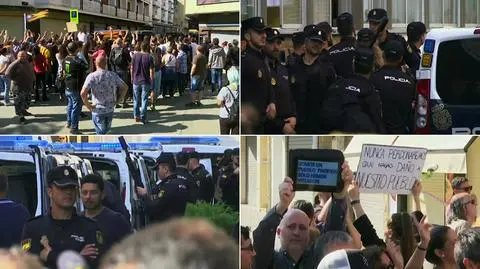 Referendum w Katalonii. Protesty przeciwko obecności policji