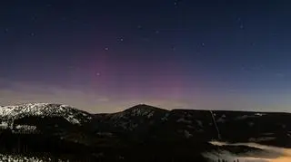 Zorza polarna nad Śnieżką