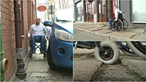 Aktywista przejechał się wózkiem inwalidzkim po Szczecinie