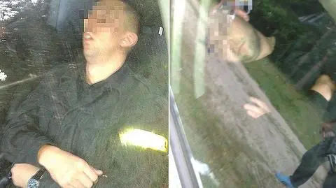 Poszli na spacer do lasu, spotkali policjantów śpiących w radiowozie
