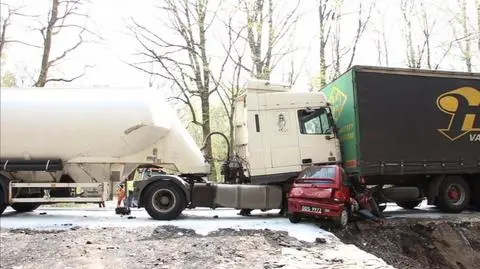 W zderzeniu brały udział dwie ciężarówki