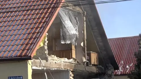 Wybuch zniszczył ścianę szczytową 