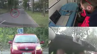 Kamery z samochodu egzaminacyjnego zarejestrowały całe zdarzenie