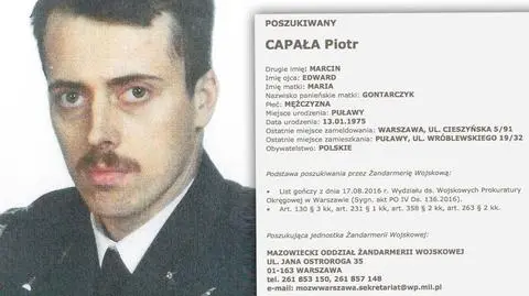 Porucznik Piotr Capała poszukiwany za szpiegostwo listem gończym