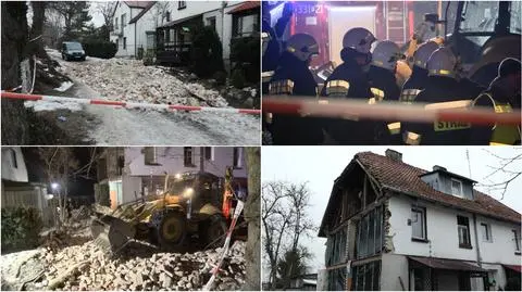Wybuch w Juszkowie, zawaliła się ściana