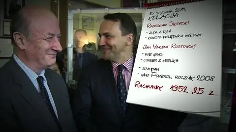 Bardzo obfity rachunek za kolację dla dwóch osób