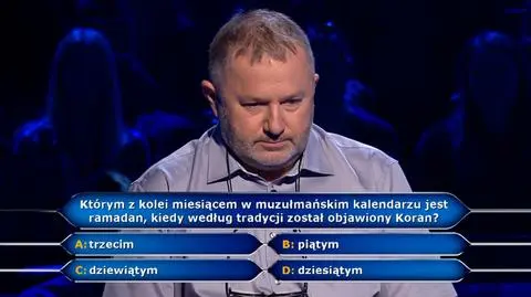 Milionerzy: Którym z kolei miesiącem jest ramadan? Pytanie i odpowiedź