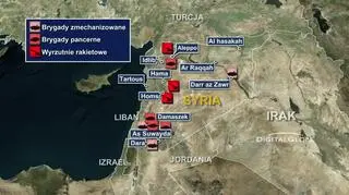Kluczowe jednostki są rozmieszczone na najgęściej zamieszkanym zachodzie Syrii