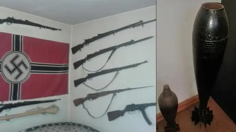 Granaty, pociski, karabiny maszynowe i flaga ze swastyką. CBŚ przejął arsenał broni